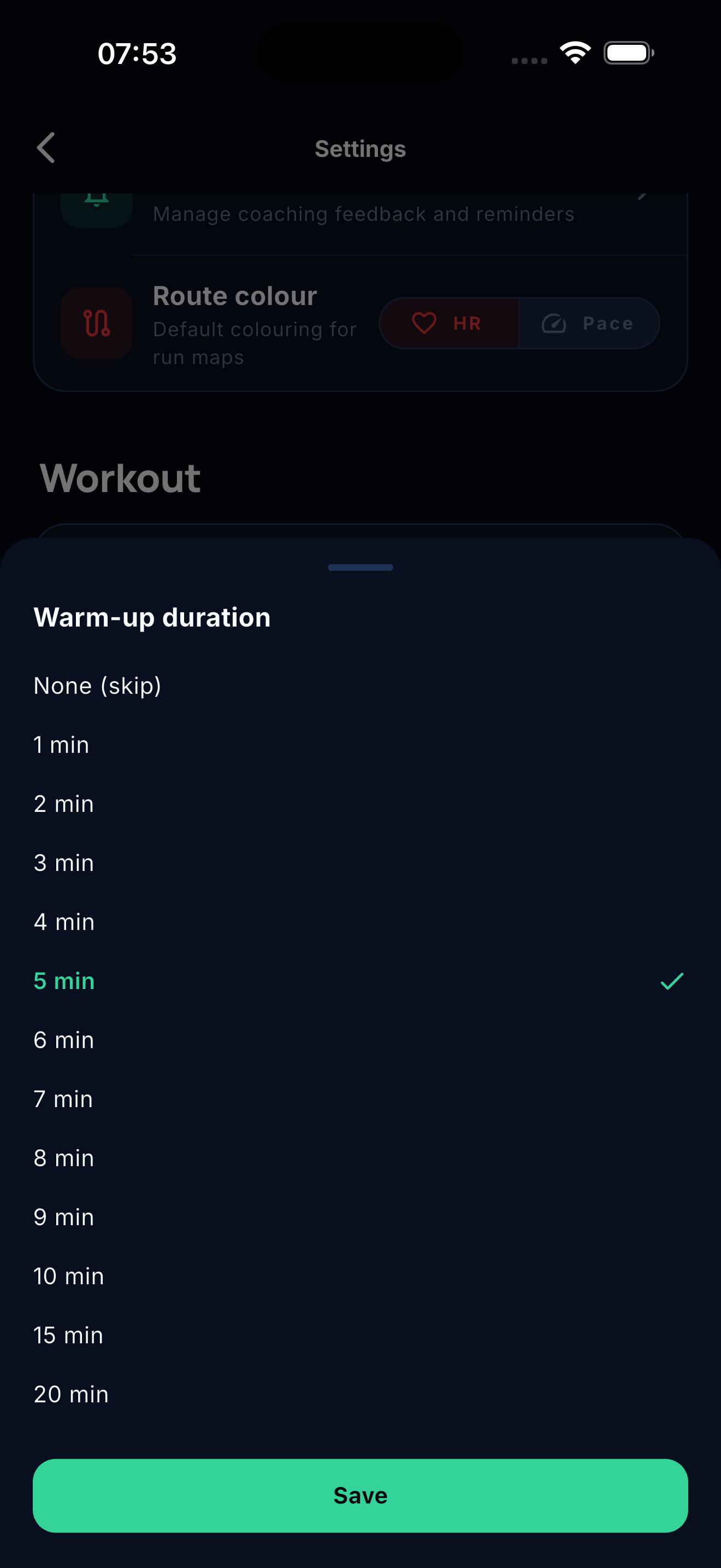 Shooson warm-up and cool-down timing settings